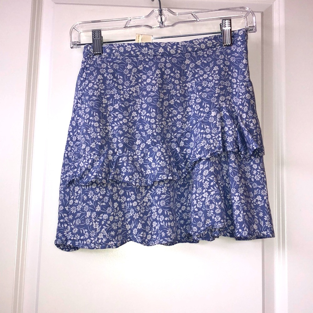 Light blue floral skirt